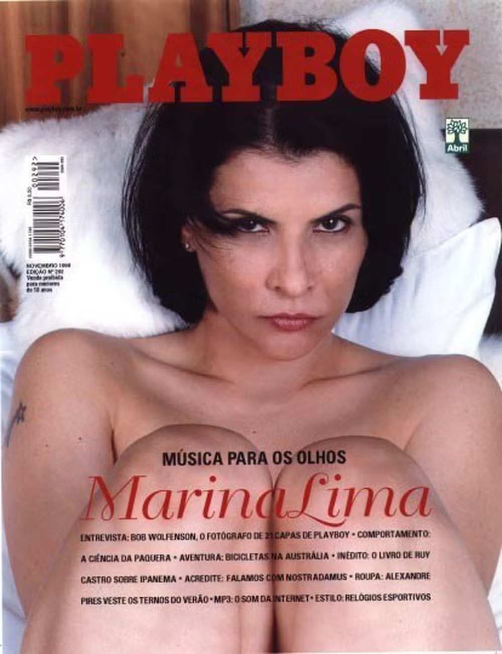 Marina Lima na capa da "Playboy" em 1999 — Foto: reprodução