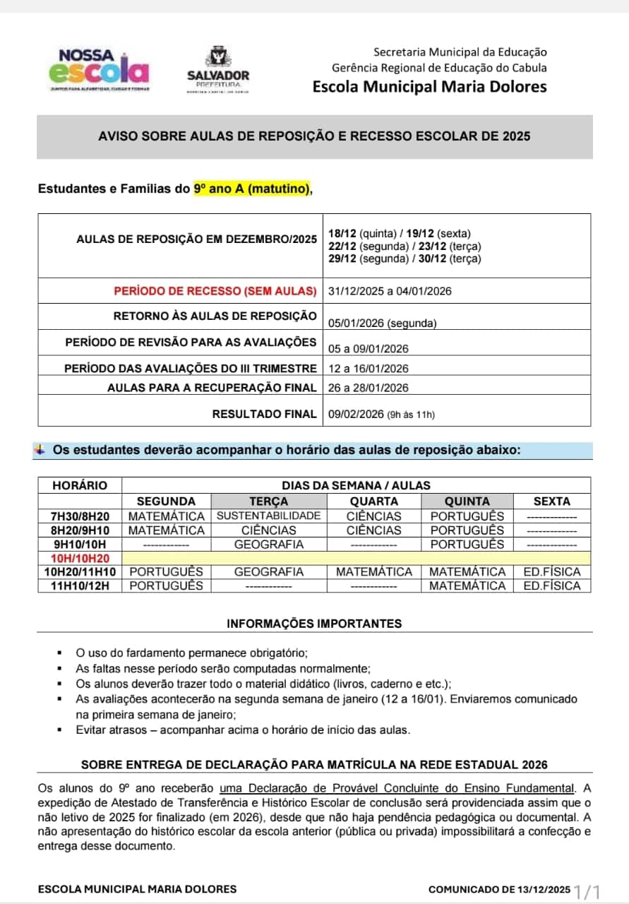 calendário