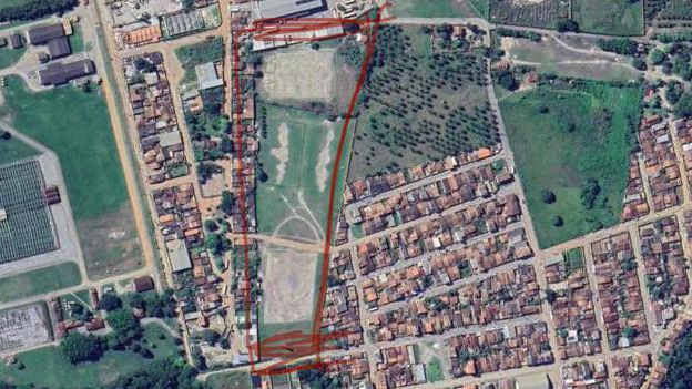 Área destinada à construção do Parque de Exposições e bairros do entorno - Google Street View