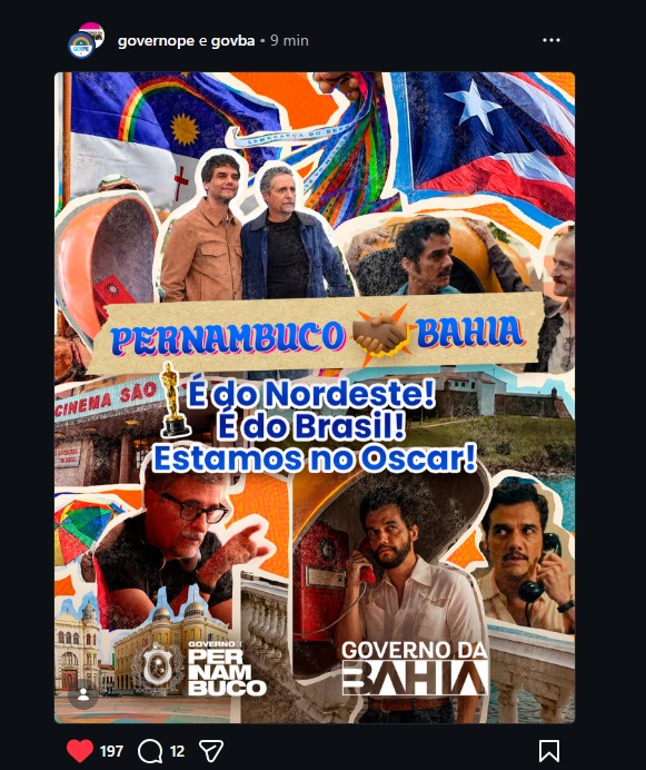 Post nas redes sociais