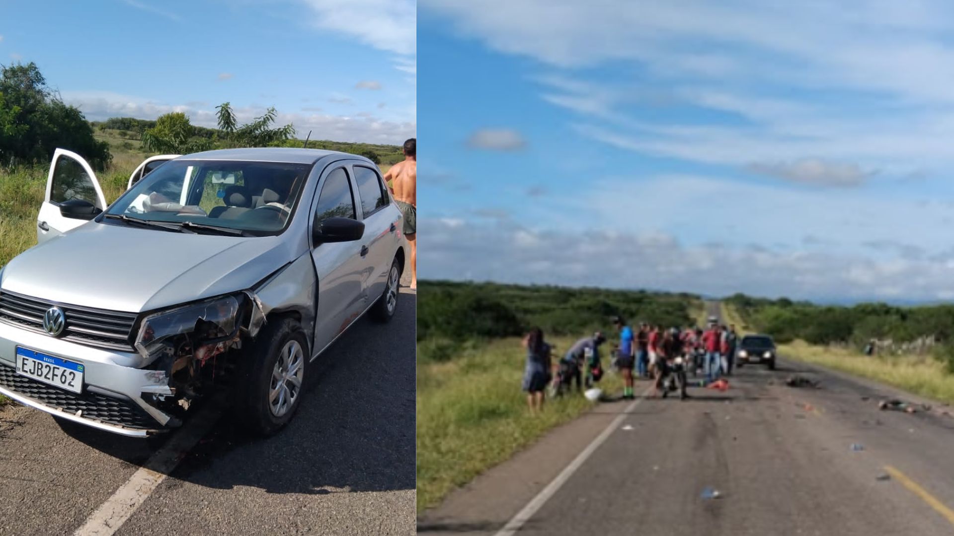 Cenas do acidente na manhã deste sábado (24)/ Reprodução: Redes Sociais 