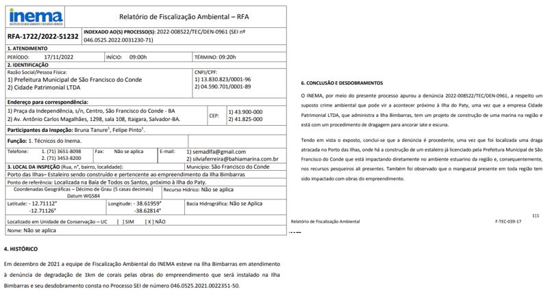 Relatório de Fiscalização - INEMA