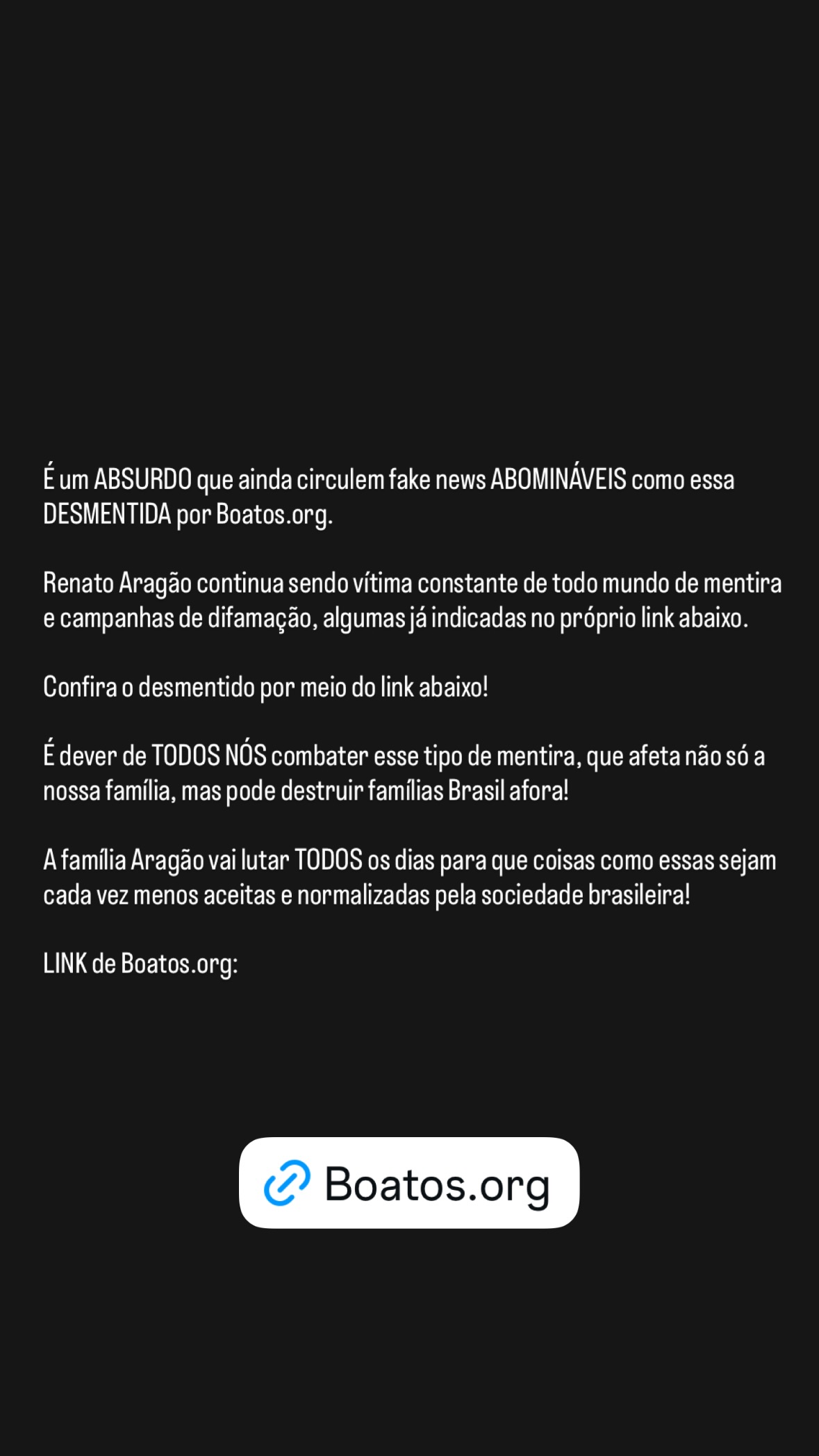 pronunciamento equipe renato aragão