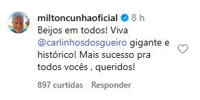 resposta milton cunha