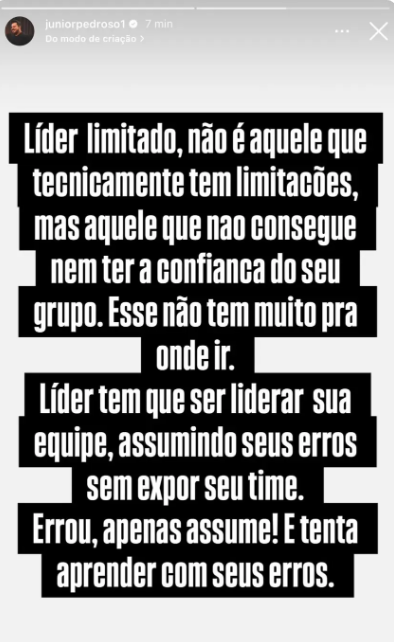 Reprodução-Instagram @juniorpedroso1