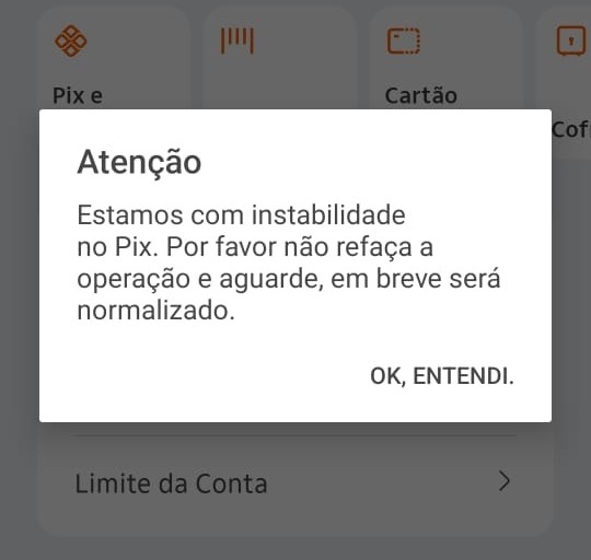 Pix fora do ar