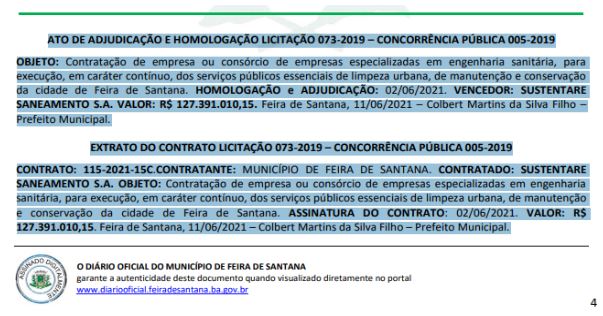 Diário Oficial de Feira 