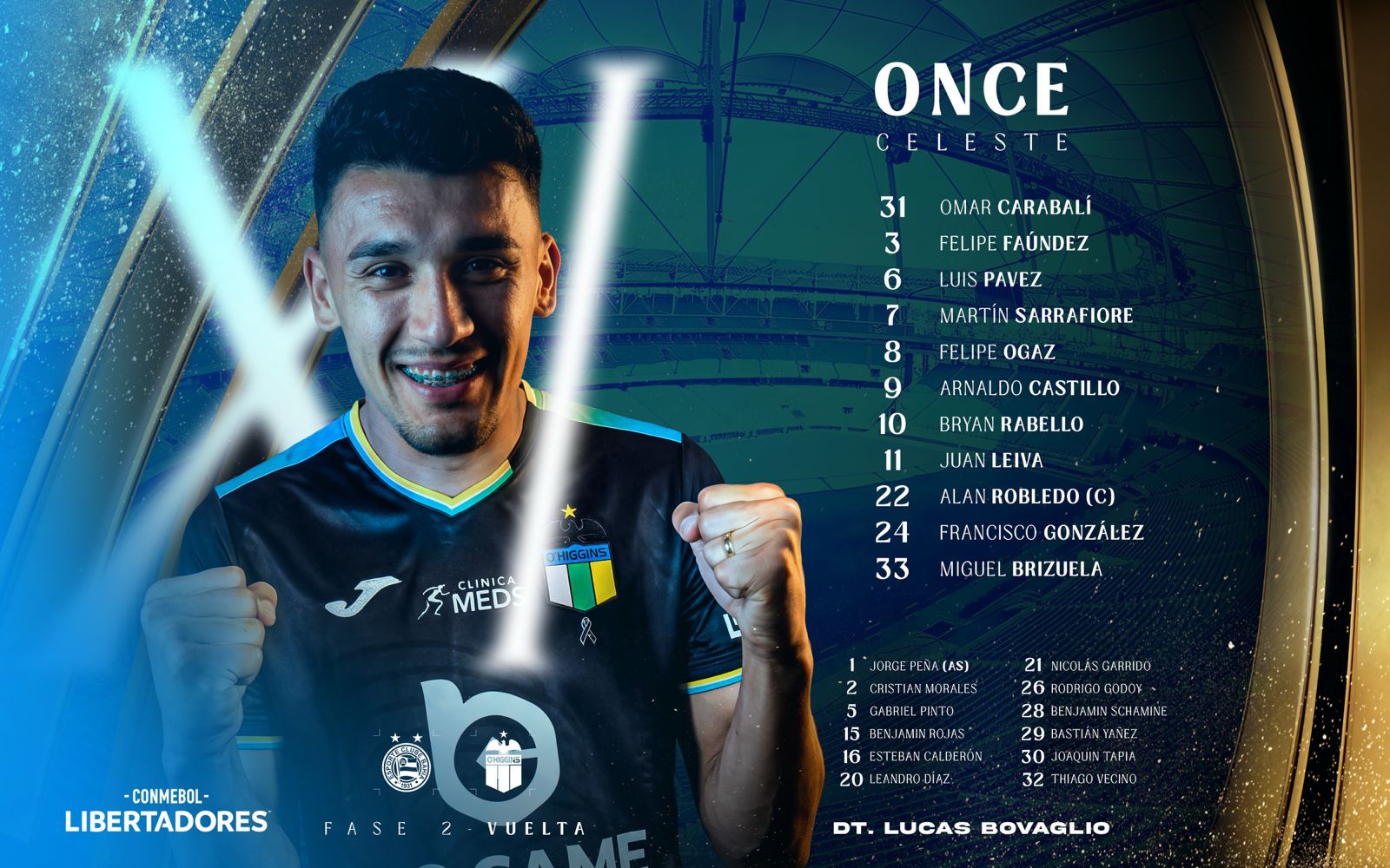 Imagem da escalação do O'Higgins
