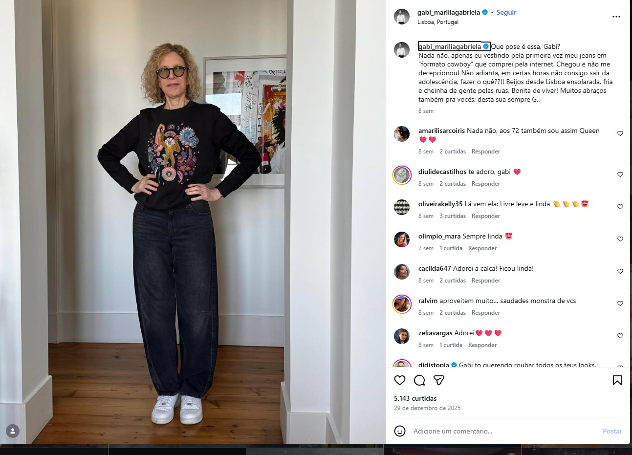 Marília Gabriela – Foto ReproduçãoInstagram