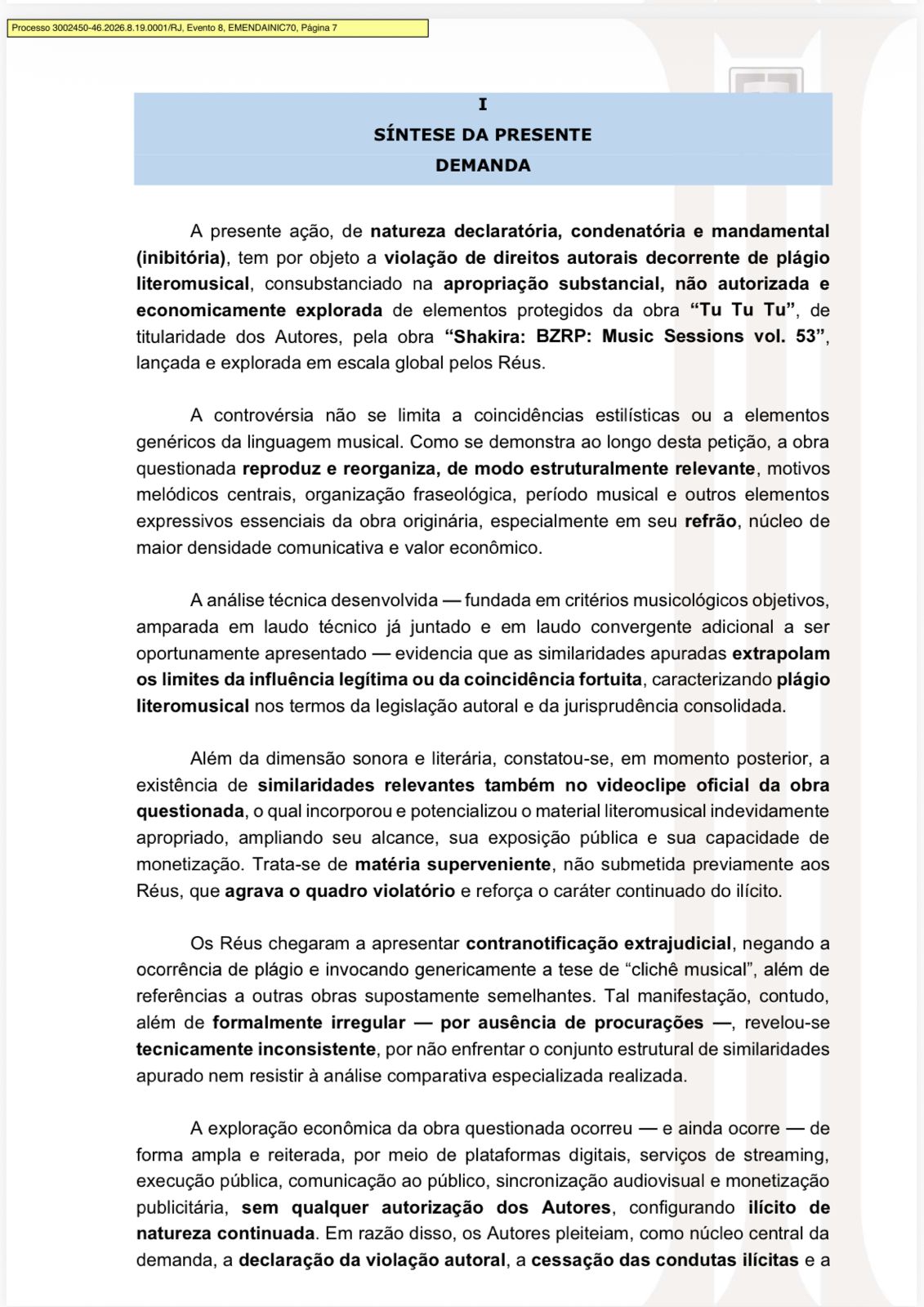 Trecho da Petição Inicial