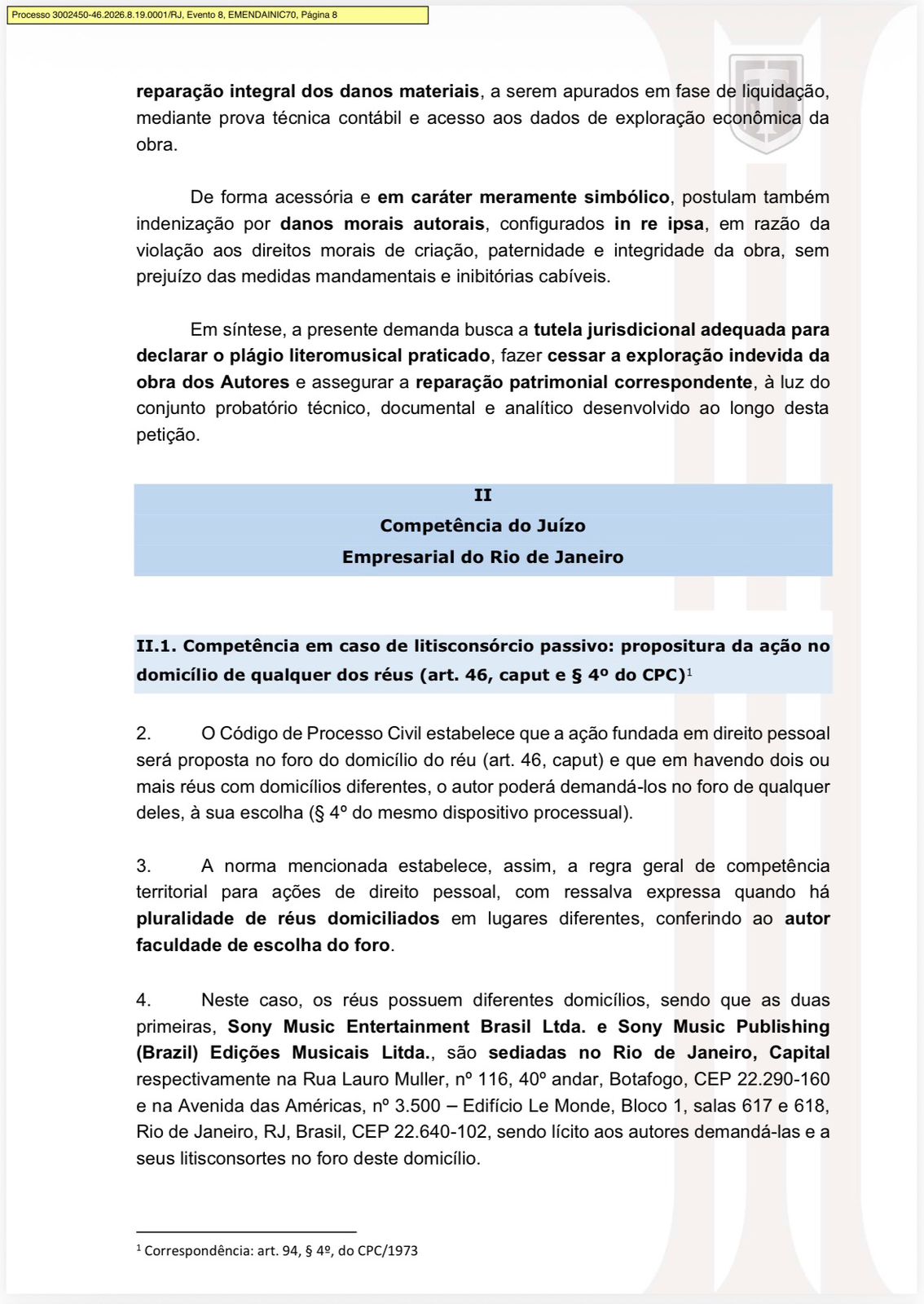 Trecho da Petição Inicial