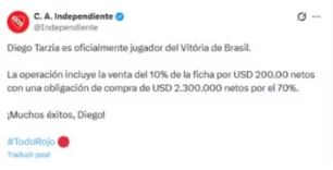  Independiente / Redes Sociais