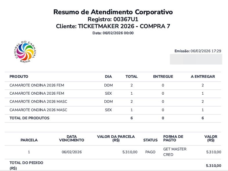 comprovante de pagamento