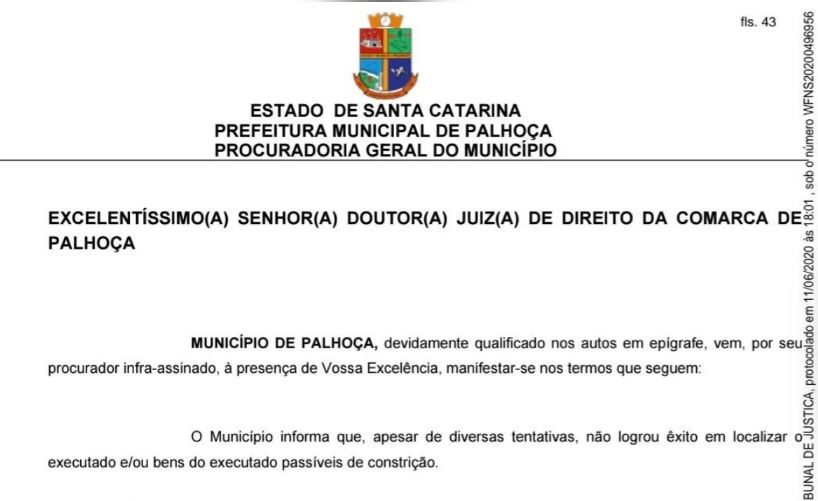 Petição Prefeitura de Palhoça