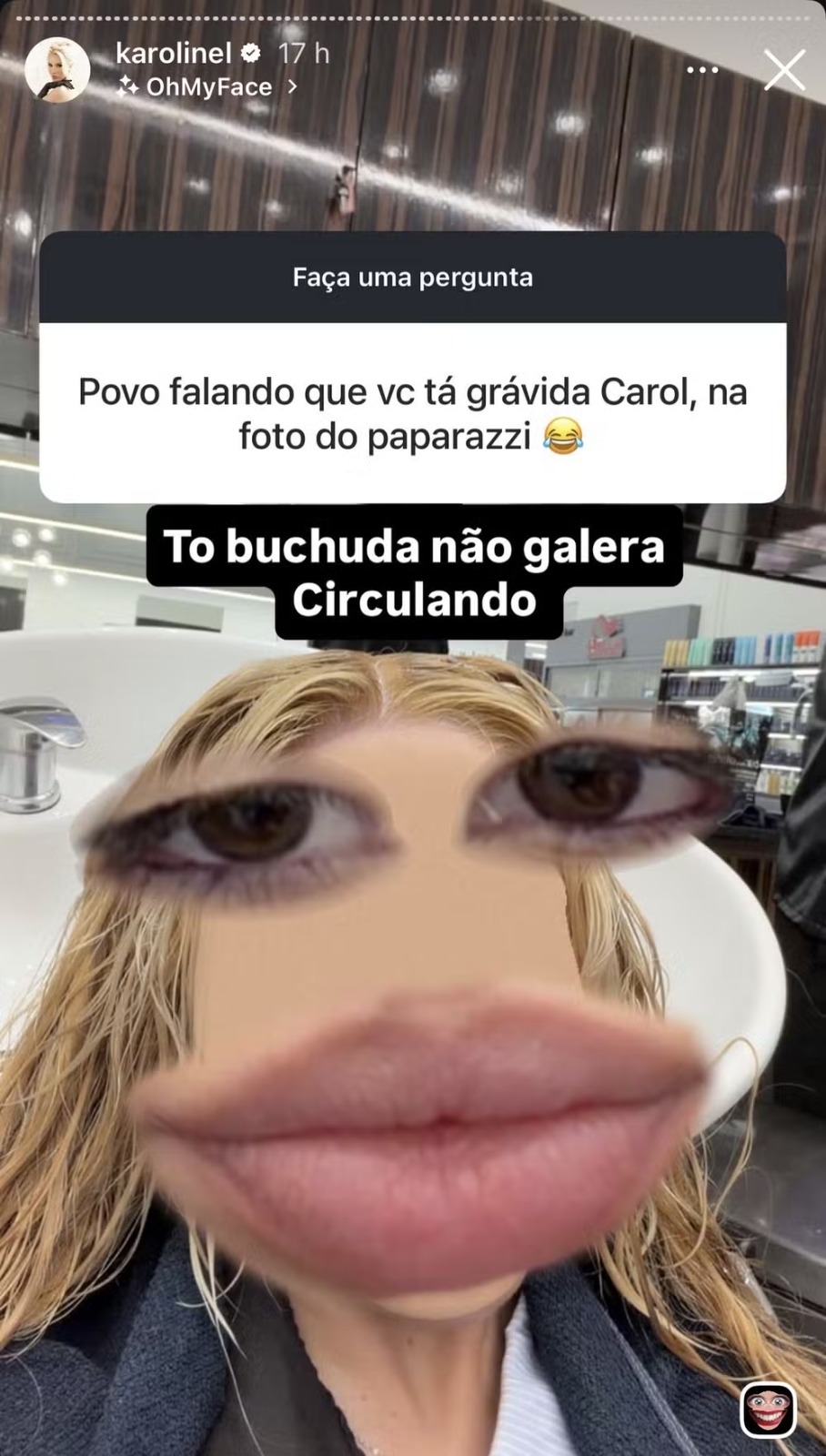 Story de Karoline Lima &mdash; Foto: Reprodu&ccedil;&atilde;o/Instagram