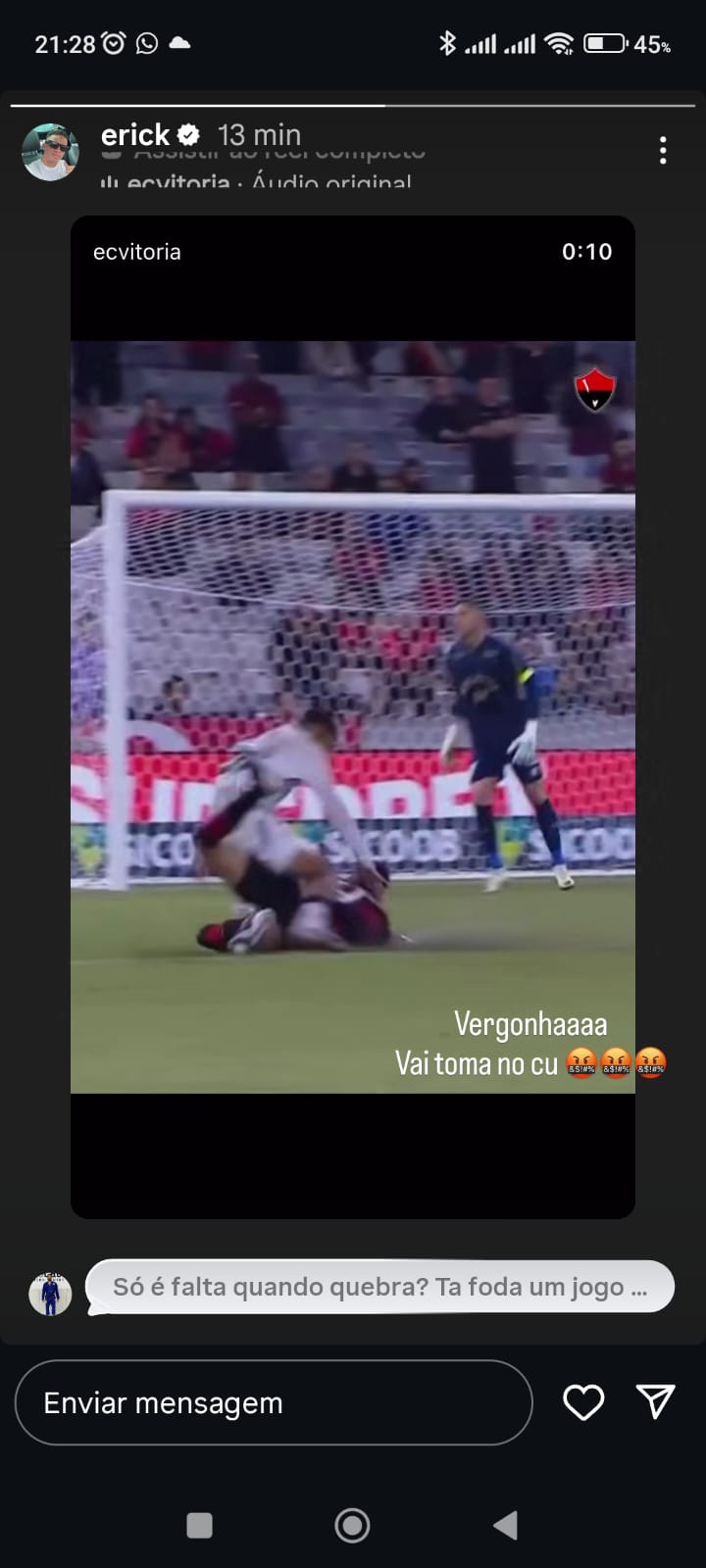 Erick brada contra arbitragem