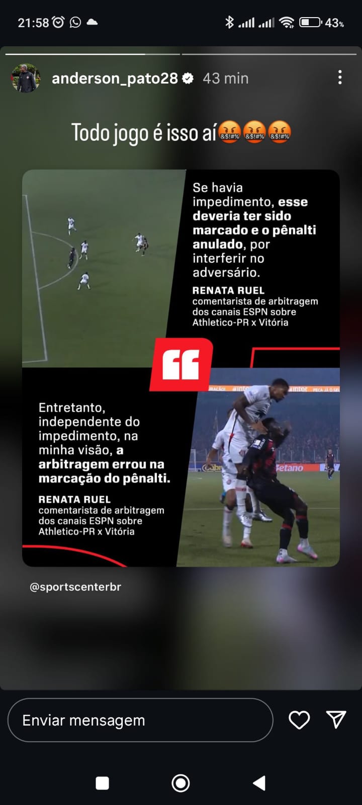 Jogadores do Vitória criticam arbitragem de jogo contra Athletico-PR