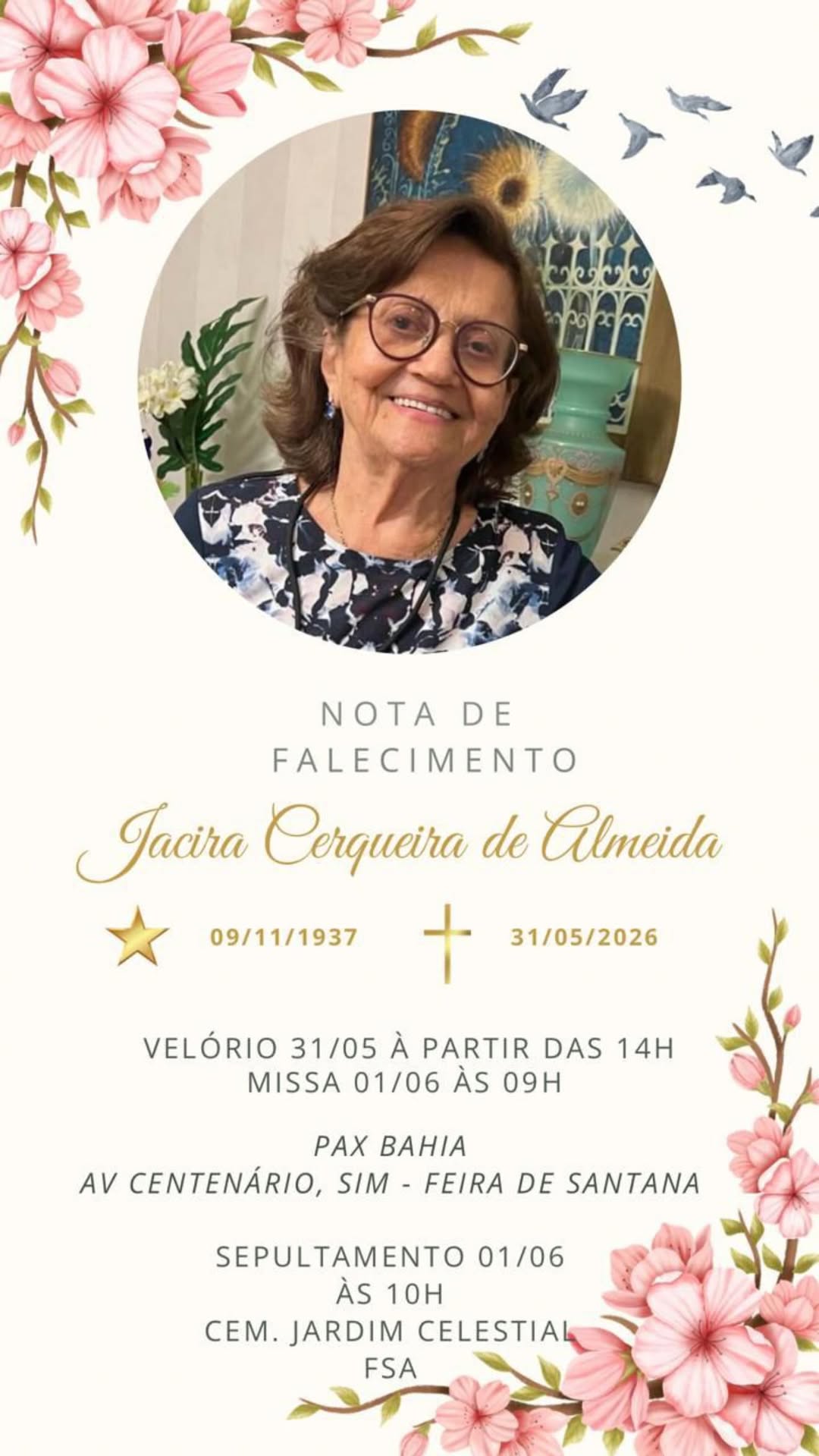Nota de falecimento