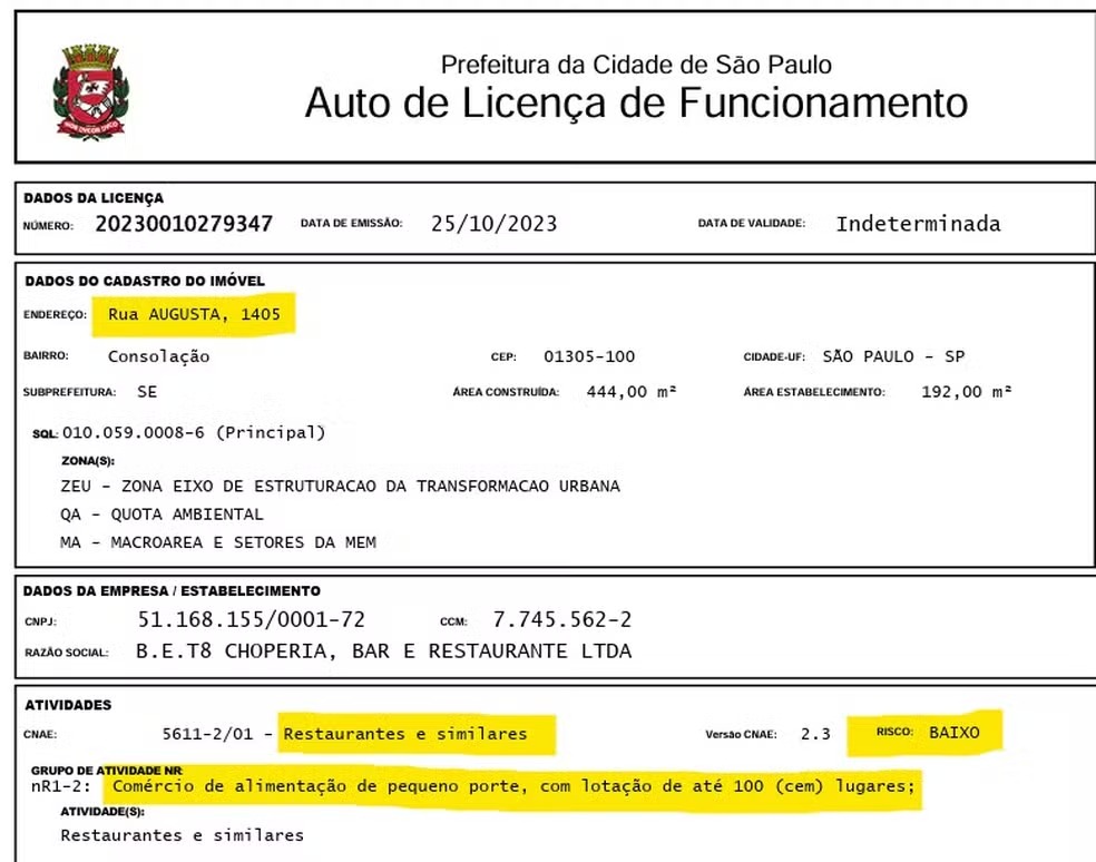 Vereador do PT denuncia que bar não tem autorização para funcionar como casa noturna. — Foto ReproduçãoRedes Sociais