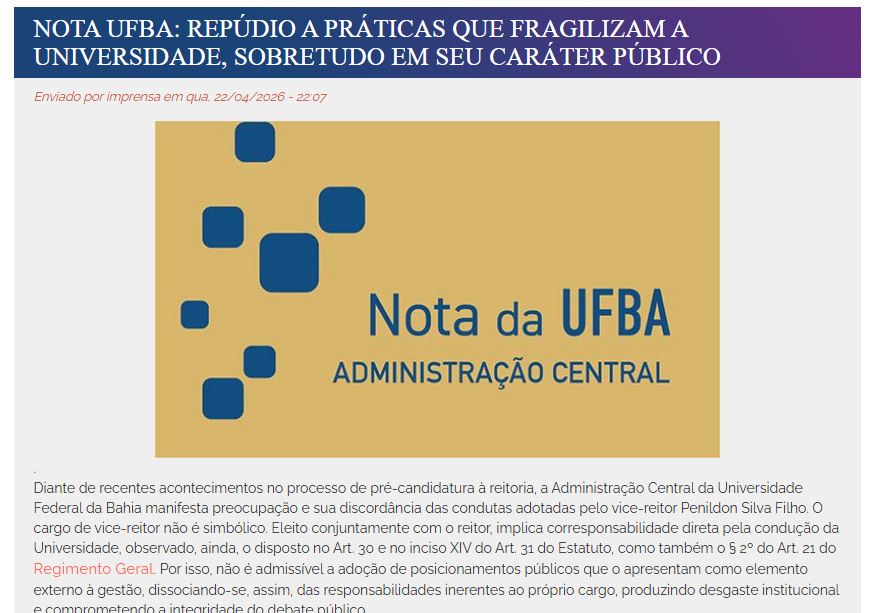 Trecho da publicação