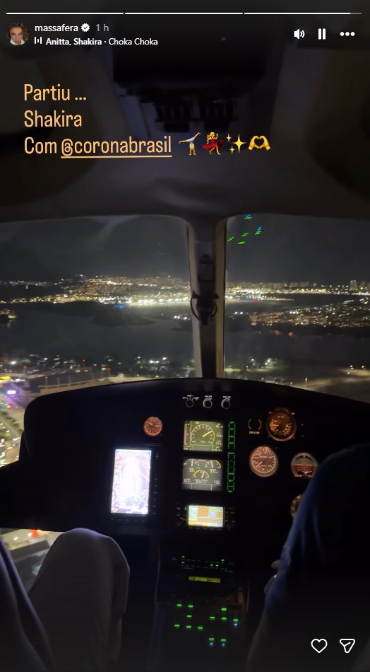 Grazi Massafera vai de helicóptero para show de Shakira em Copacabana
