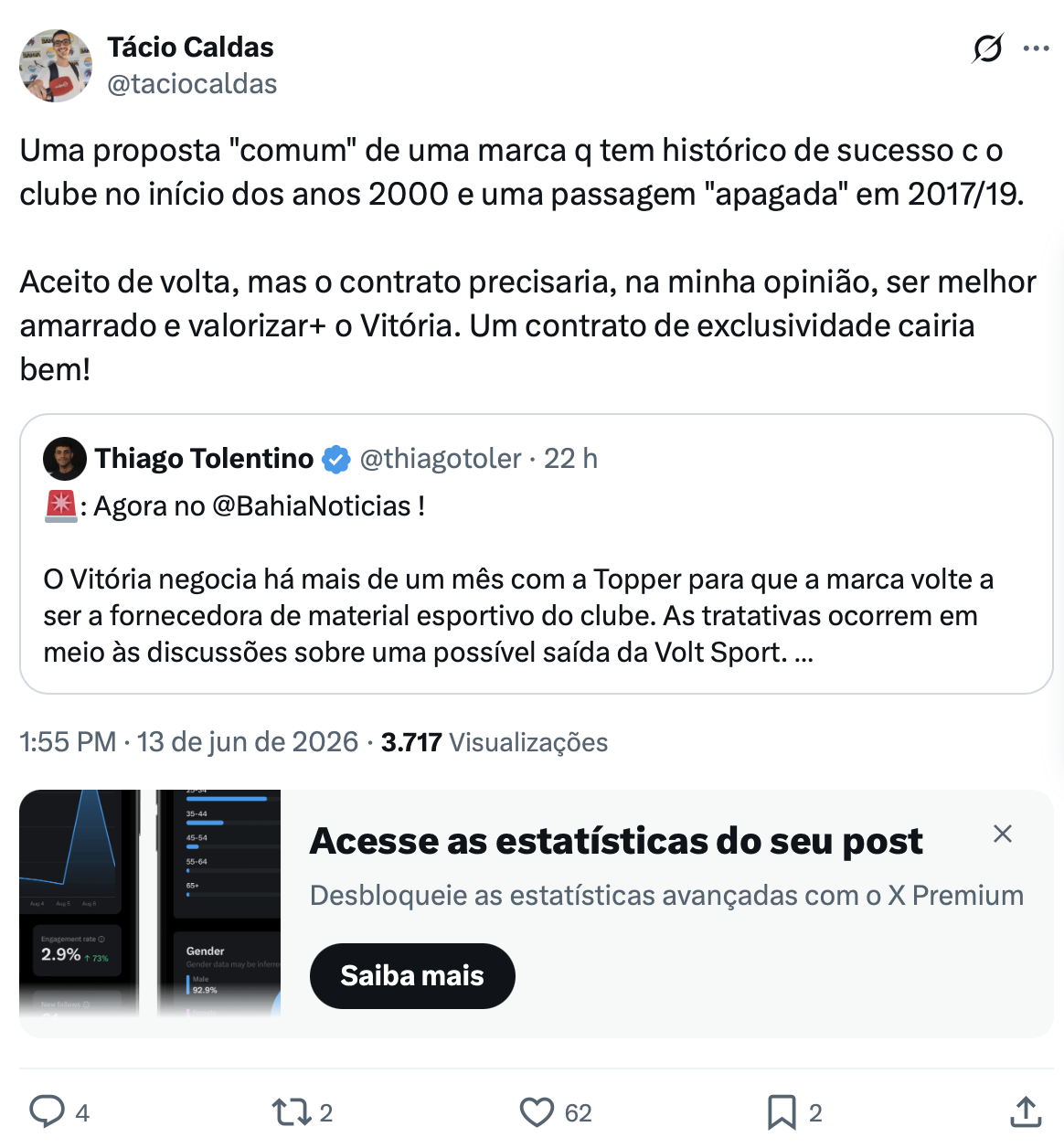 Print de tela do X