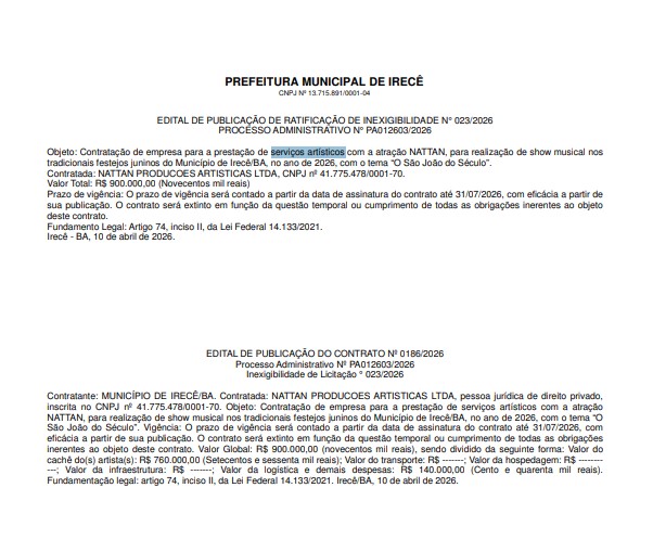 Diário Oficial do Município Irecê
