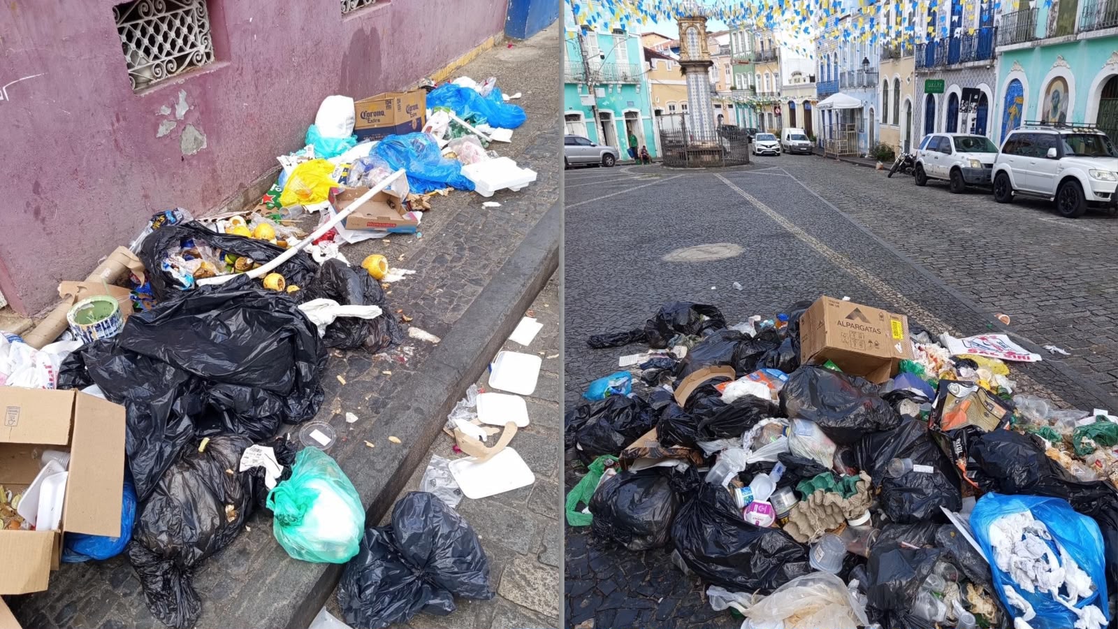 Mesmo com fim da greve dos garis, moradores do Santo Antônio Além do Carmo reclamam do acúmulo de lixo