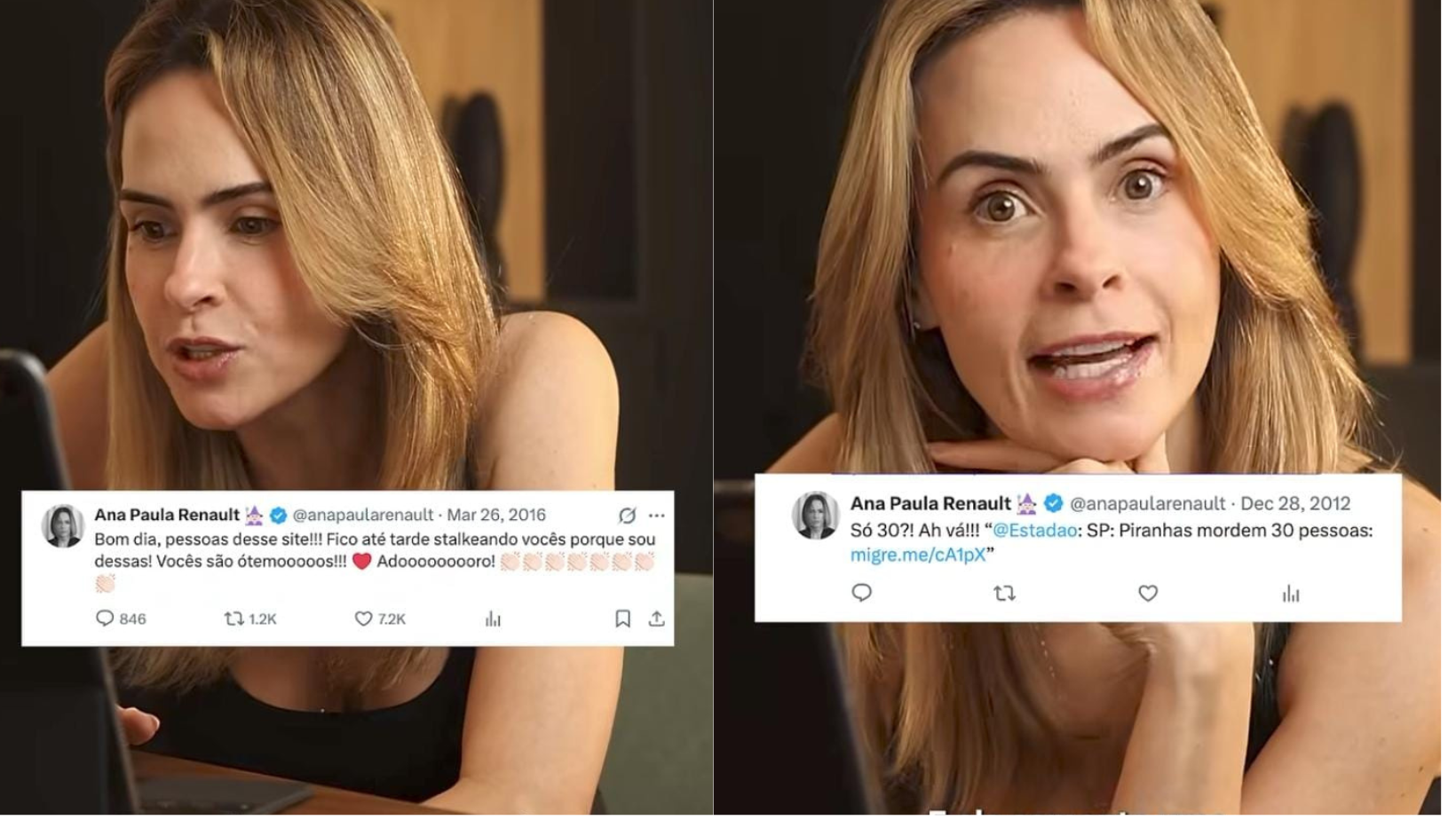 Ana Paula reagindo a tweets