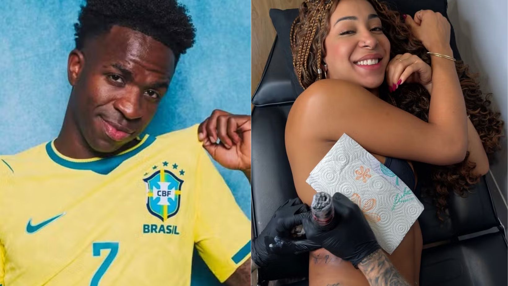 Após Vini Jr. passar por harmonização, influenciadora que tatuou seu rosto faz ‘protesto’ nas redes
