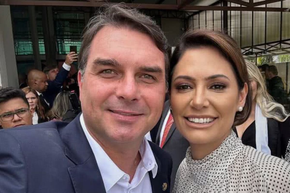 Flávio e Michelle Bolsonaro