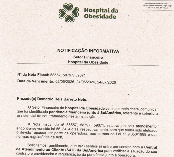 Notificação hospital 