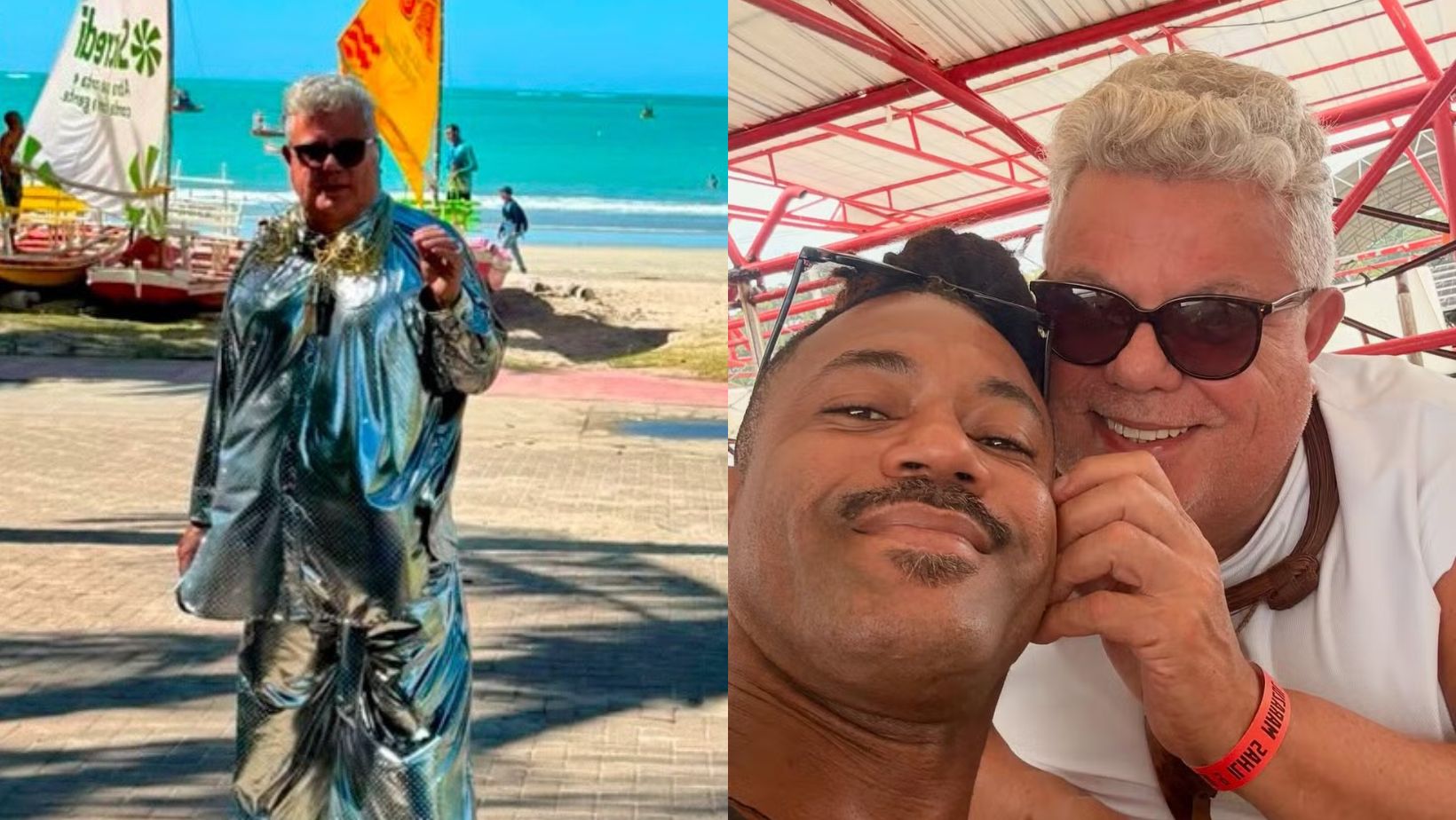 Em clima de romance, Milton Cunha posa para fotos durante viagem com o namorado: “amor lindo”