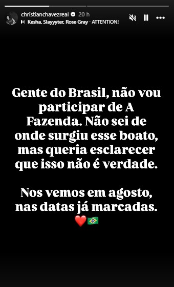 Print dos stories de Christian Chavez