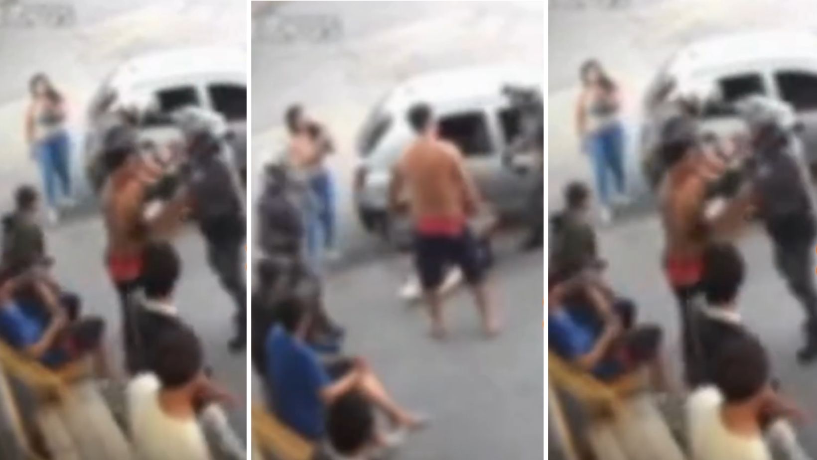 PM dá soco em mulher com bebê no colo após ela dar tapa em policial; VEJA VÍDEO