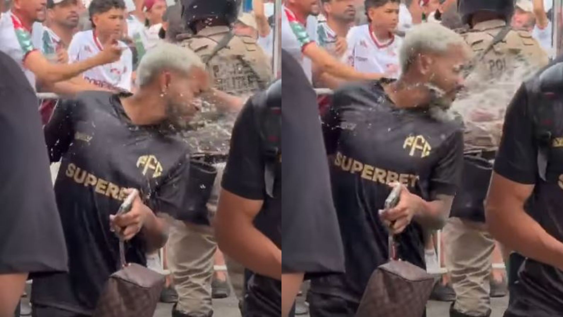 Ex-Vitória é atingido por copo de cerveja antes de semifinal da Série B do Baianão; ASSISTA
