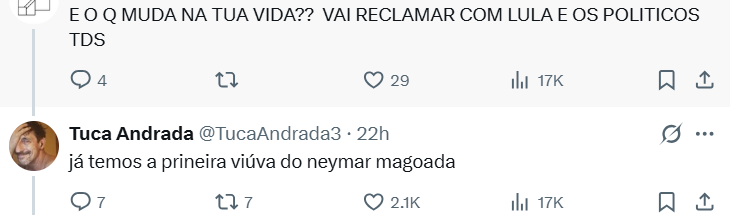 Tuca Andrada alfineta Neymar Jr | Foto: Reprodução / redes sociais