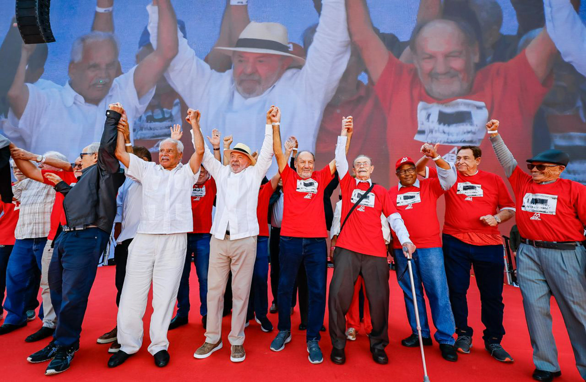 Lula abre campanha em estádio de futebol no ABC Paulista. (Divulgação / Ricardo Stuckert)