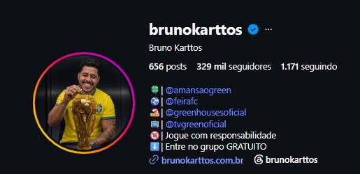 Print do perfil de Bruno Krattos | Reprodução/Redes sociais