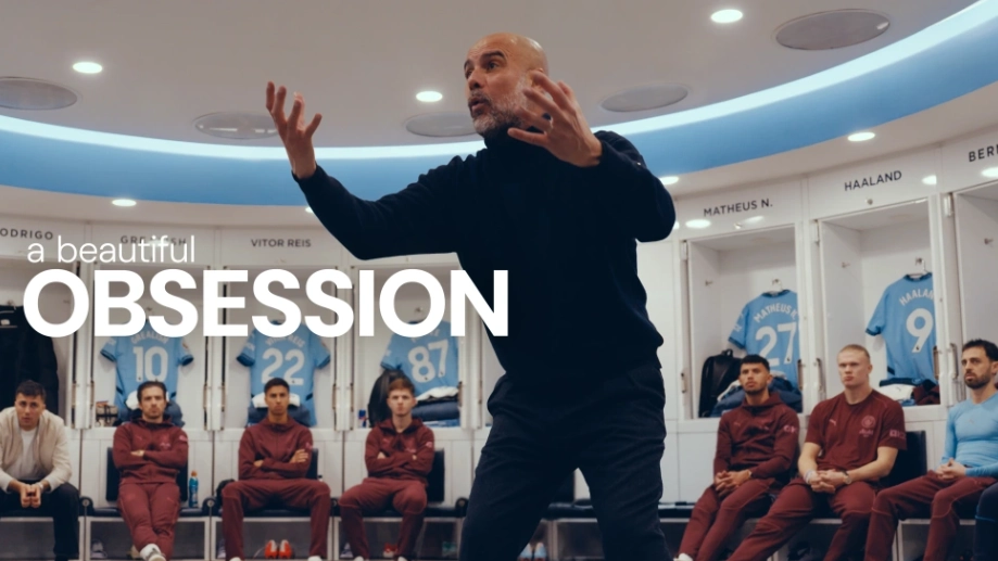Pep Guardiola no documentário A Beautiful Obsession, da Amazon