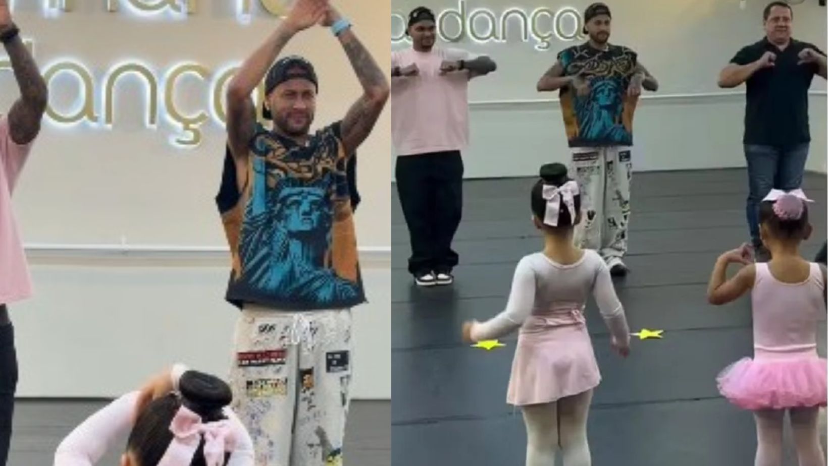 Talento natural? Neymar se arrisca no balé, participa de aula da filha e momento viraliza na web; assista