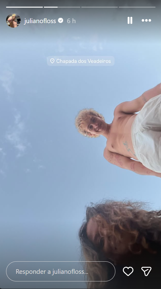 Juliano Floss apareceu acompanhado por uma jovem durante viagem à Chapada dos Veadeiros — Foto: Reprodução/Instagram