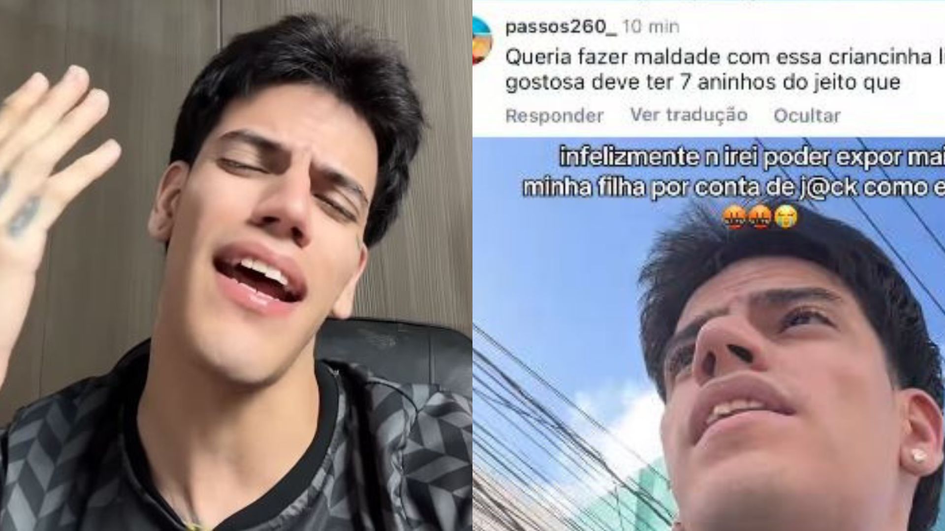 "Gostosa, deve ter 7 aninhos": influenciador do Vitória denuncia seguidor após comentário de teor pedófilo contra sua filha - QTU Questões do Universo