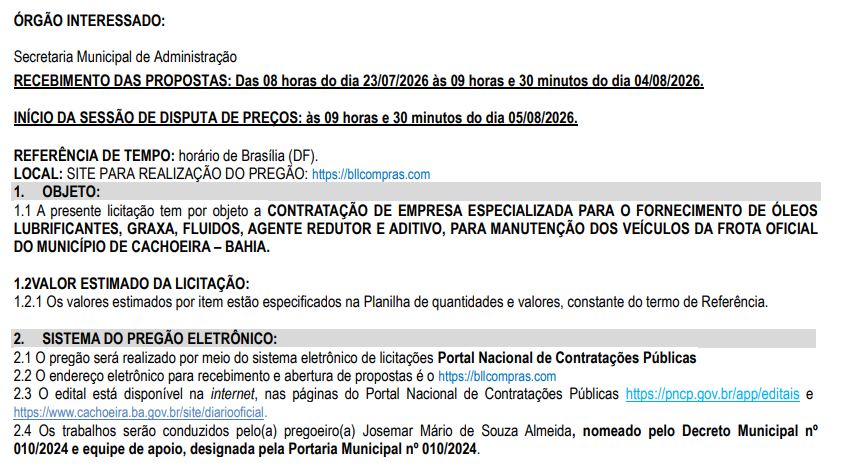Edital de Licitação