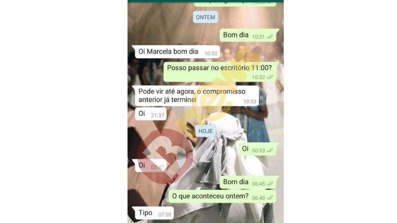 CONVERSA ENTRE A ESTUDANTE E O ADVOGADO