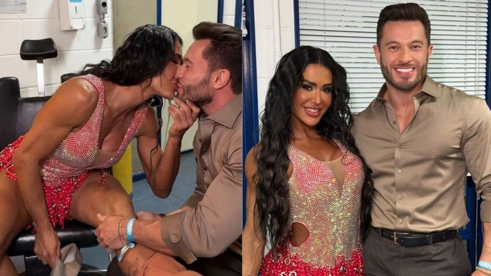 Gabriel Cardoso ajudou a cuidar do joelho de Gracyanne Barbosa antes da apresentação no “Dança dos Famosos” — Foto: Reprodução/Instagram