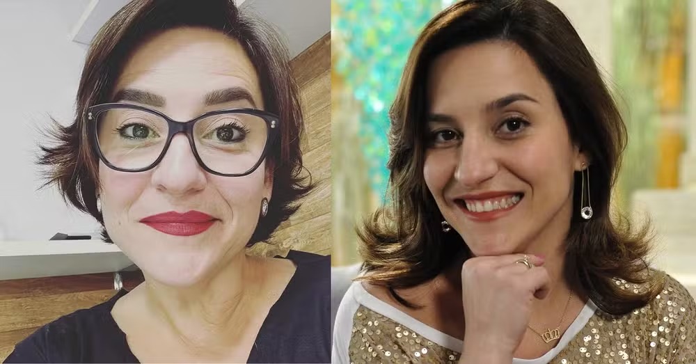 Simone Gutierrez atualmente e na novela Cheias de Charme 