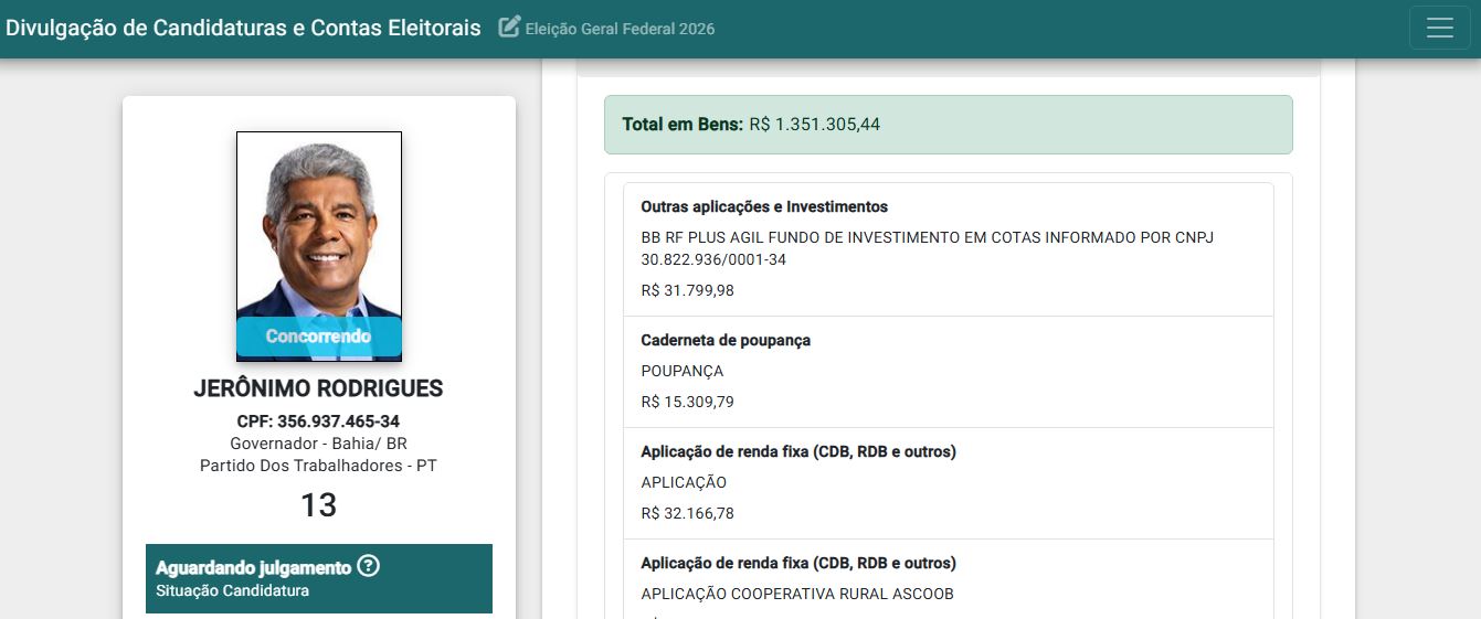 Declaração de bens/TSE