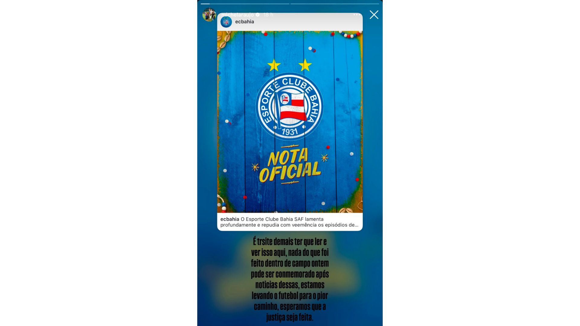 Publicação de Acevedo no Instagram - Foto: Reprodução / Redes Sociais