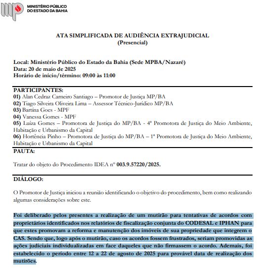 Ata de Audiência Extrajudicial